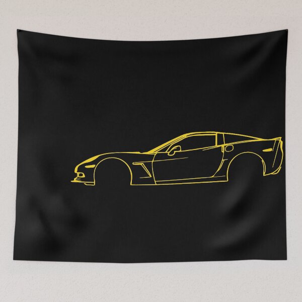Item preview, Yellow Corvette C6 Lines  designed and sold by TheArtOfCar.