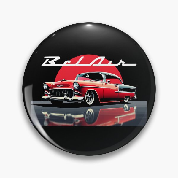 Artikelvorschau, 1955 Red Chevy Bel Air Klassische amerikanische Autokunst entworfen und verkauft von TheArtOfCar.