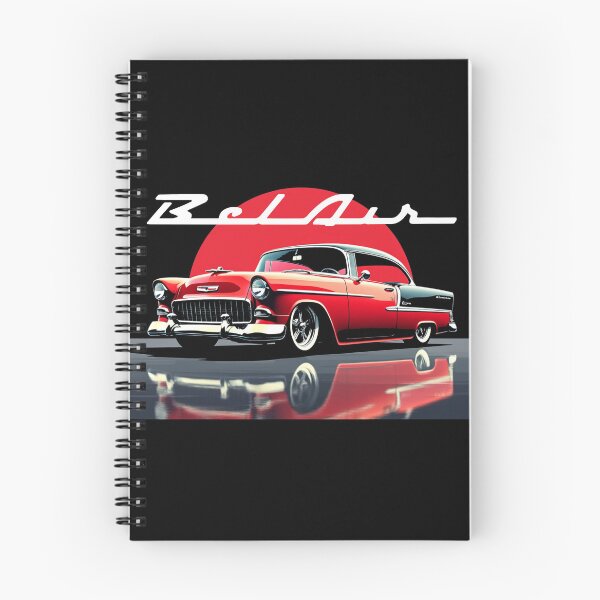 Artikelvorschau, 1955 Red Chevy Bel Air Klassische amerikanische Autokunst entworfen und verkauft von TheArtOfCar.
