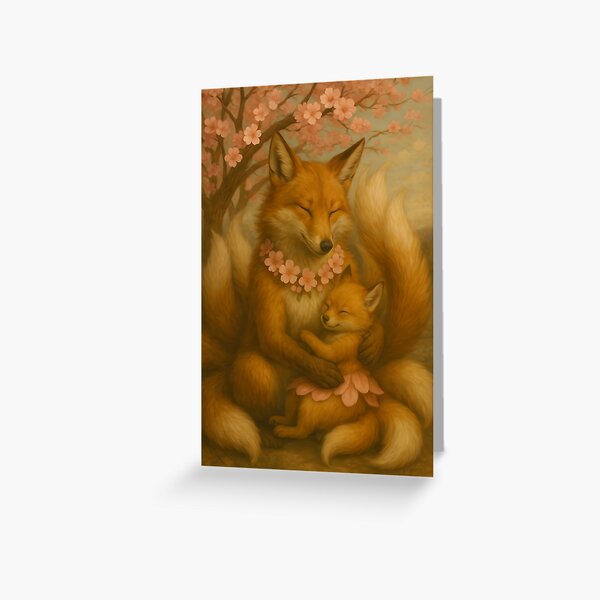 Item preview, Kitsune Cuddle Under The Cherry Blossom Bloom designed and sold by TommyD-Engineer.