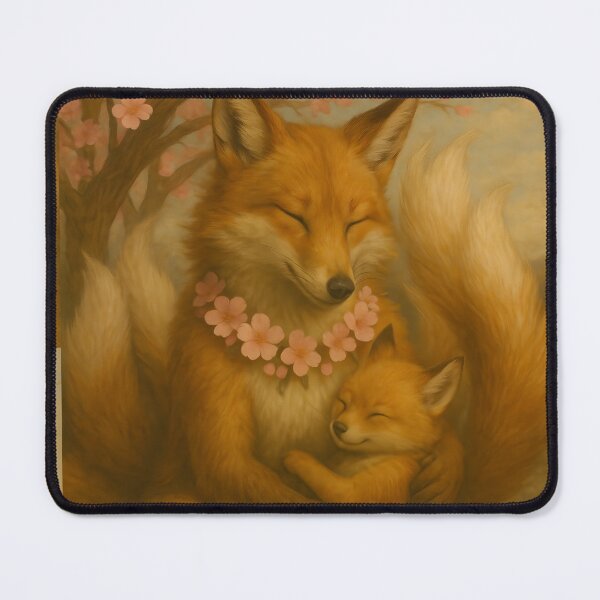 Item preview, Kitsune Cuddle Under The Cherry Blossom Bloom designed and sold by TommyD-Engineer.