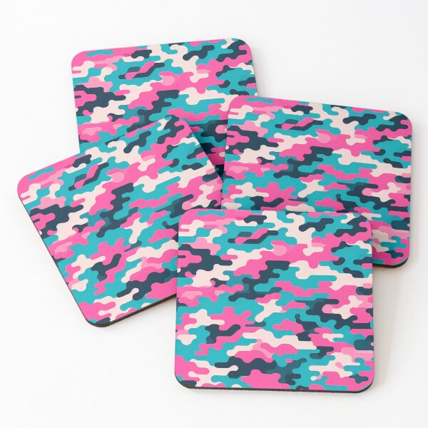 Artikelvorschau, Urban Neon Camo – Geometrisches Wolkenmuster in leuchtendem Pink und Blaugrün entworfen und verkauft von JohnnyVillas.