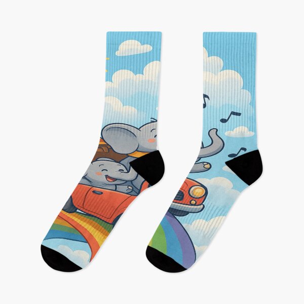 Item preview, Elephants Rainbow Roadtrip – Happiness in High Gear designed and sold by cottoncode.