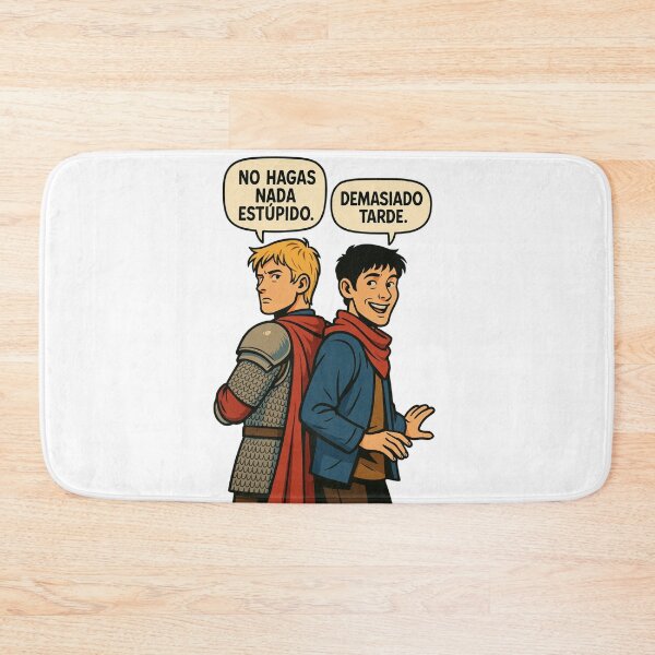 Item preview, Merlin and Arthur in medieval meme mode designed and sold by ElCineFriki.