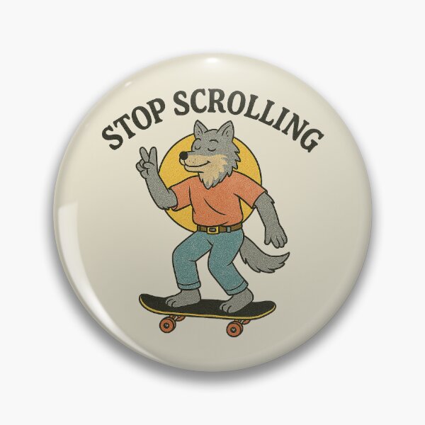 Item preview, Stop Scrolling Skateboarding Wolf designed and sold by zzz888.