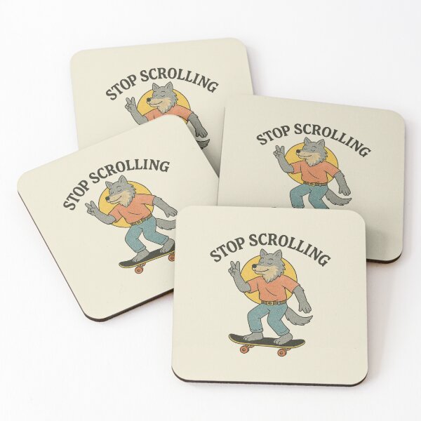 Item preview, Stop Scrolling Skateboarding Wolf designed and sold by zzz888.