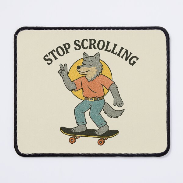 Item preview, Stop Scrolling Skateboarding Wolf designed and sold by zzz888.