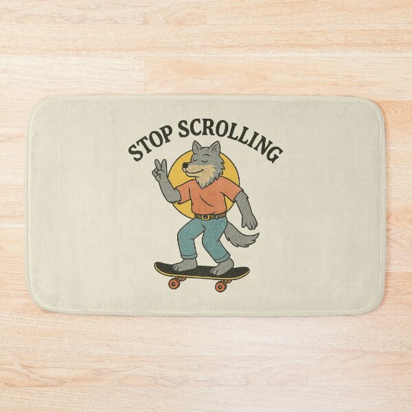 Item preview, Stop Scrolling Skateboarding Wolf designed and sold by zzz888.
