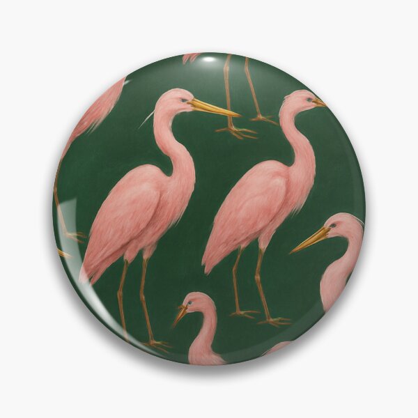 Item preview, Antique Pink Herons Painting  designed and sold by crazypattern.