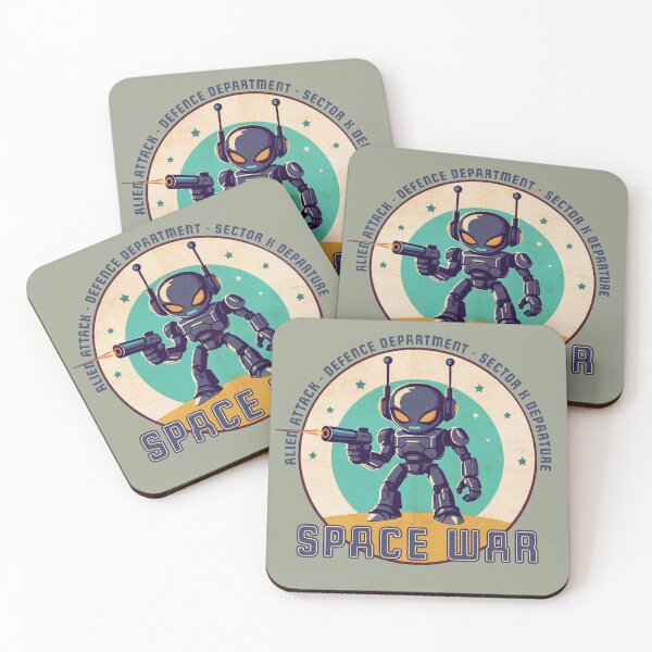 Item preview, Space War: Sector X Departure – Retro Robot Enforcer designed and sold by SteadyRolling.