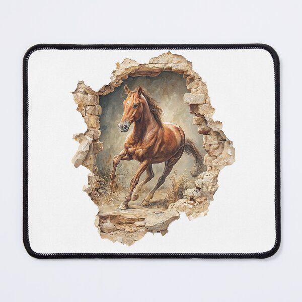 Item preview, Horse breaking through a stone wall in dynamic motion surrounded designed and sold by Ms. Iryna.
