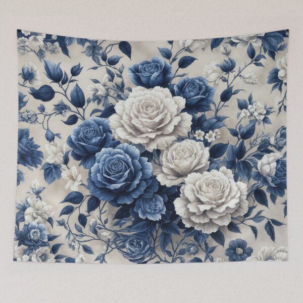 Item preview, Blue Floral Art Poster designed and sold by psychcyberpunk.