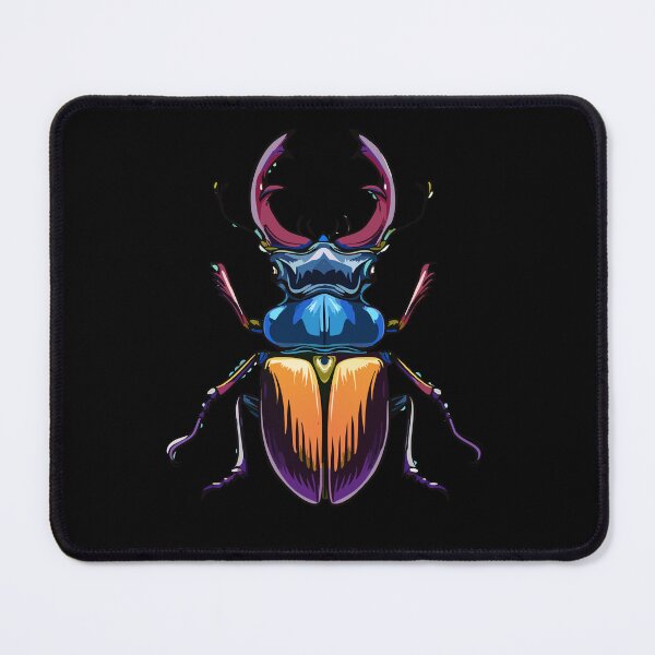 Item preview, European stag beetle, or greater stag beetle (Lucanus cervus) top view of large insect bug with big horns vector illustration, large insect with mandibles, top view. Bug species with big horns designed and sold by Danler.