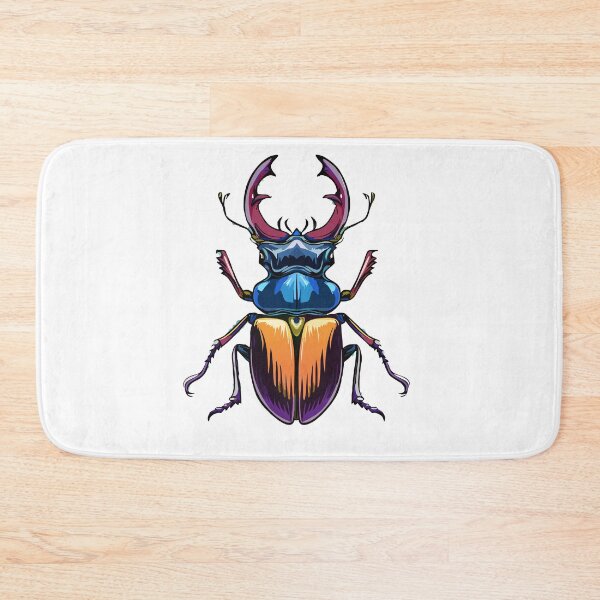 Item preview, European stag beetle, or greater stag beetle (Lucanus cervus) top view of large insect bug with big horns vector illustration, large insect with mandibles, top view. Bug species with big horns designed and sold by Danler.