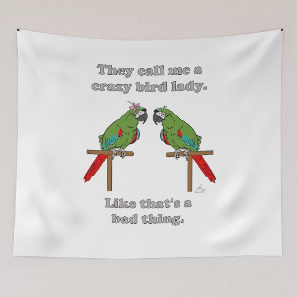 Item preview, Crazy Bird Lady - Severe Macaw designed and sold by Laughing Parrot Studio.