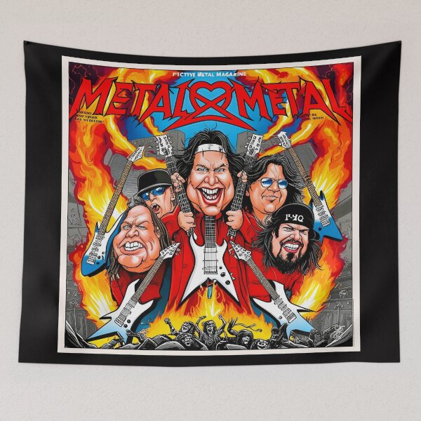 Item preview, Metal band '80s  vibe on stage magazine Fictional caricature designed and sold by Atarac.