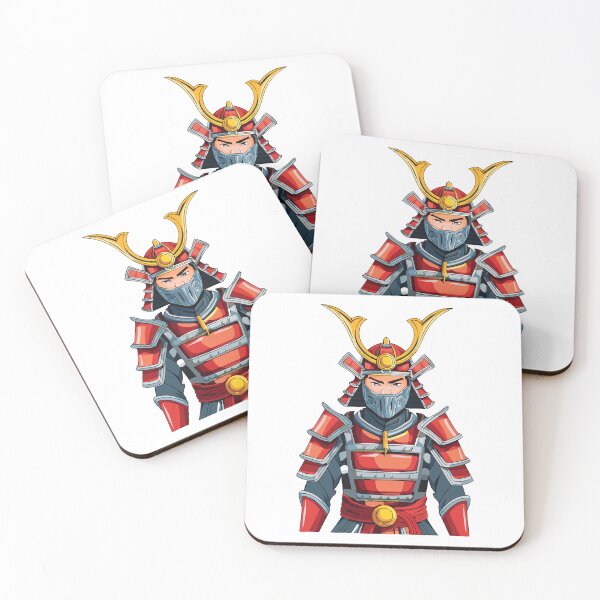 Item preview, Japanese samurai warrior or shogun in helmet and red armor designed and sold by Danler.