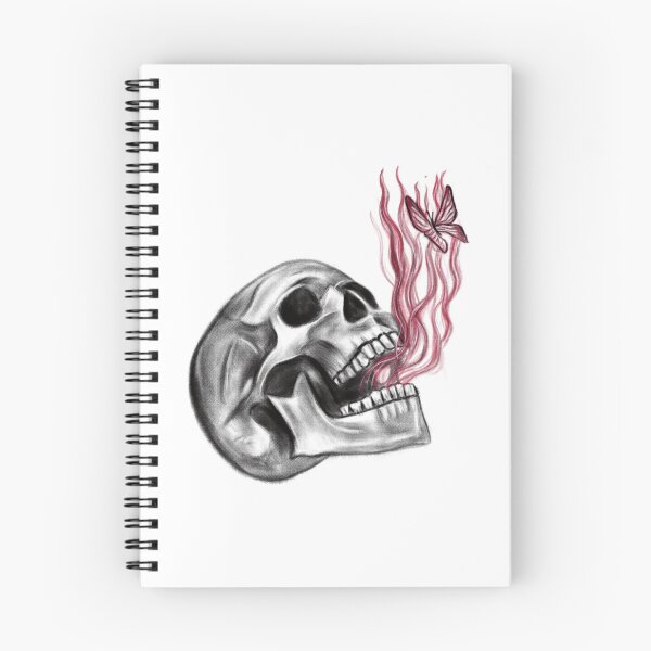 Item preview, Skull with Red Flames & Fire Butterfly Concept Art (Version 4) designed and sold by Scarlet Swan.