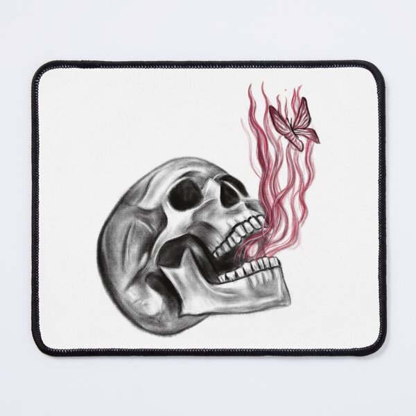 Item preview, Skull with Red Flames & Fire Butterfly Concept Art (Version 4) designed and sold by Scarlet Swan.