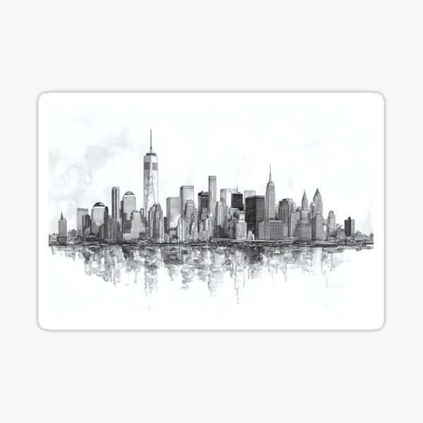 Item preview, Elegant NYC Skyline in Black and White Light designed and sold by daila70.
