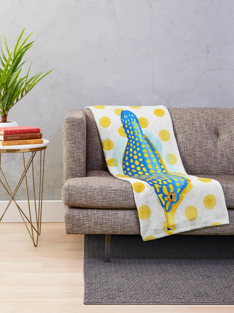 Thumbnail 2 of 6, Throw Blanket, Harlequin Filefish designed and sold by Rachel Fritz Watson.