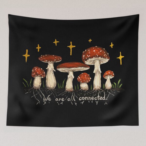 Item preview, We Are All Connected Mushrooms designed and sold by wravendesign.