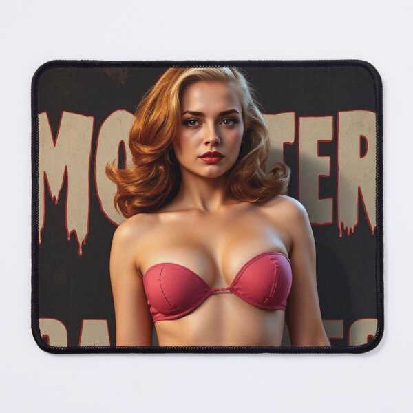 Item preview, Retro Monster Movie Poster Red Head Pin Up designed and sold by MissSaylor.