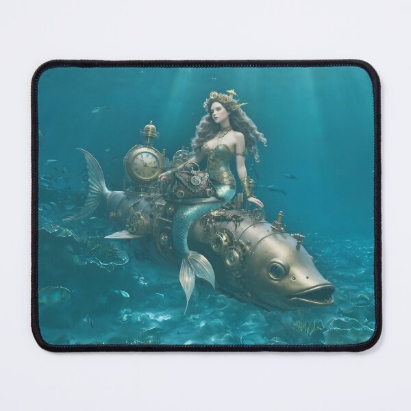 Item preview, Steampunk Mermaid On Fish designed and sold by NikkiBear67.