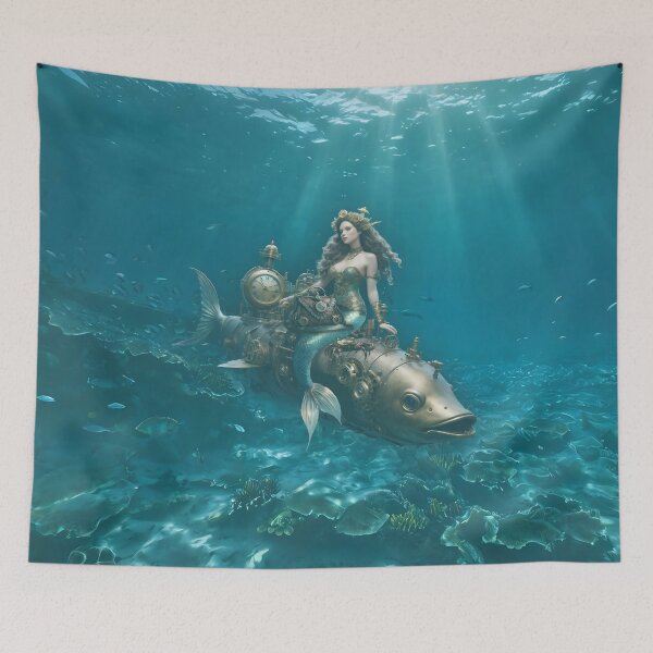 Item preview, Steampunk Mermaid On Fish designed and sold by NikkiBear67.