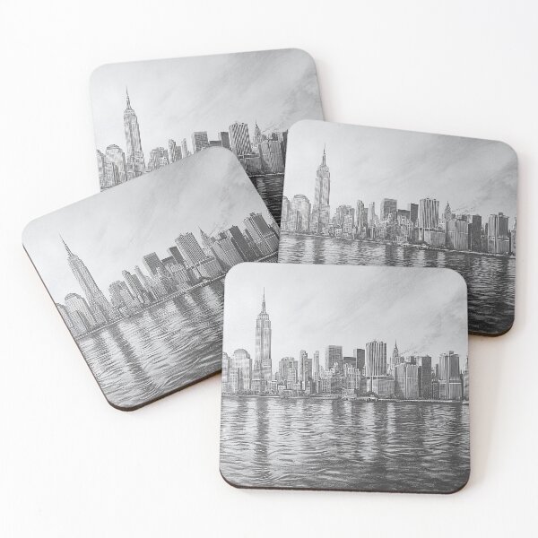 Item preview, Refined NYC Skyline with Mirror River Reflection designed and sold by daila70.