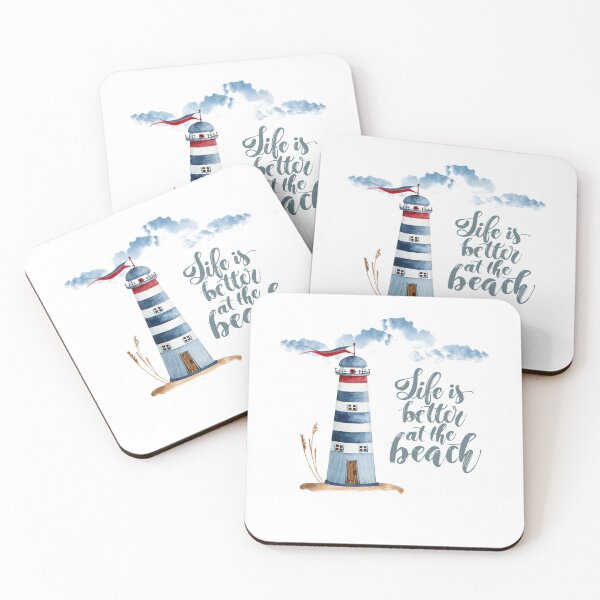 Item preview, Life is better at the beach aesthetic lighthouse designed and sold by ElizabethCoelho.