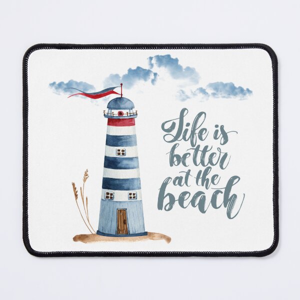 Item preview, Life is better at the beach aesthetic lighthouse designed and sold by ElizabethCoelho.