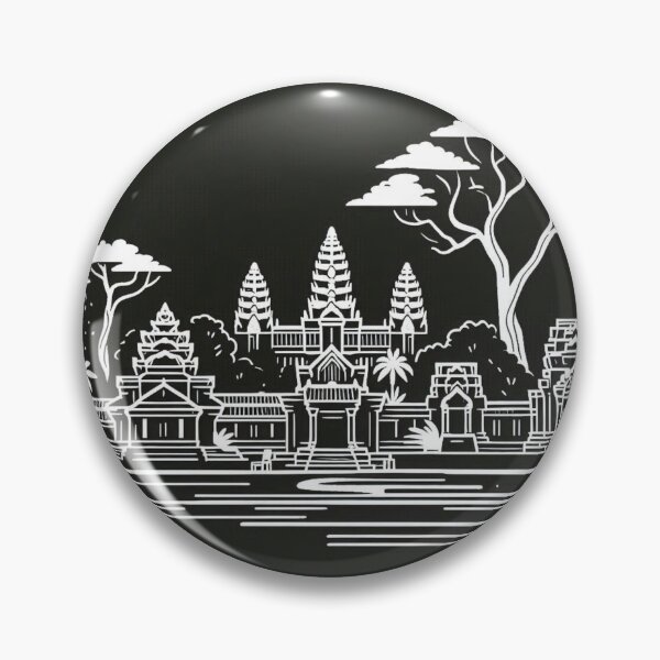 Item preview, AI Art: Siem Reap Buildings in Black & White Vector Style – Cultural City Design for Travel & Architecture Lovers designed and sold by knalpot-design.