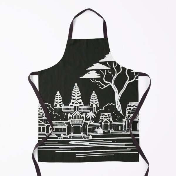 Item preview, AI Art: Siem Reap Buildings in Black & White Vector Style – Cultural City Design for Travel & Architecture Lovers designed and sold by knalpot-design.
