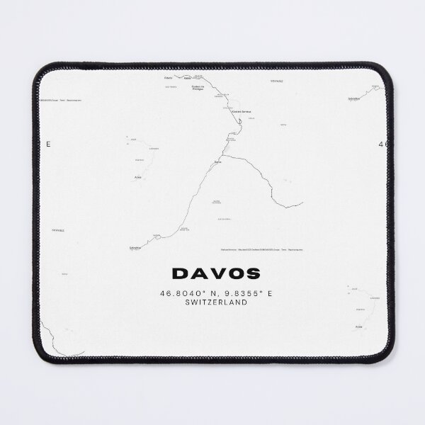 Item preview, Davos Switzerland Minimalist Black & White Map Print designed and sold by RM-Journey.