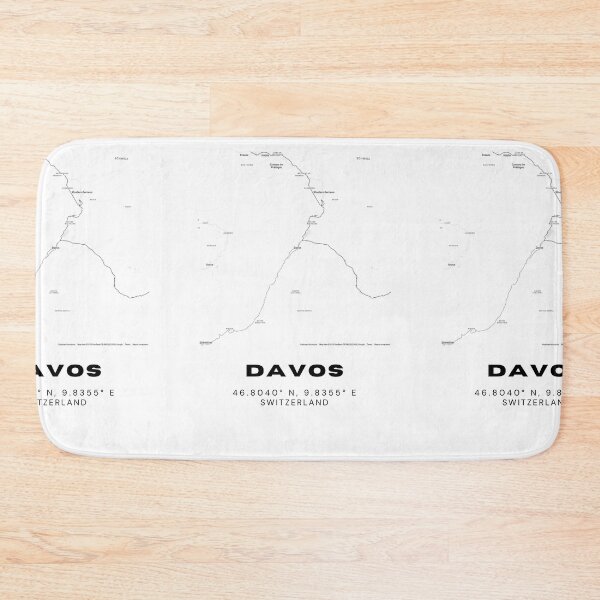 Item preview, Davos Switzerland Minimalist Black & White Map Print designed and sold by RM-Journey.