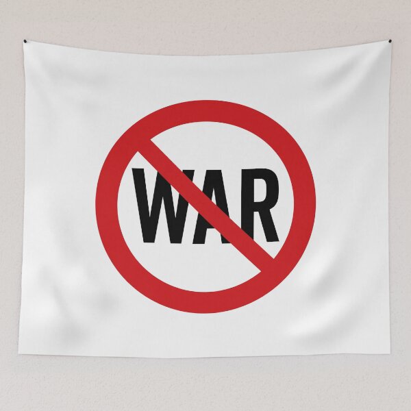 Item preview, NO War / Anti War Symbol / Against War (On White) designed and sold by STUDIO-72.