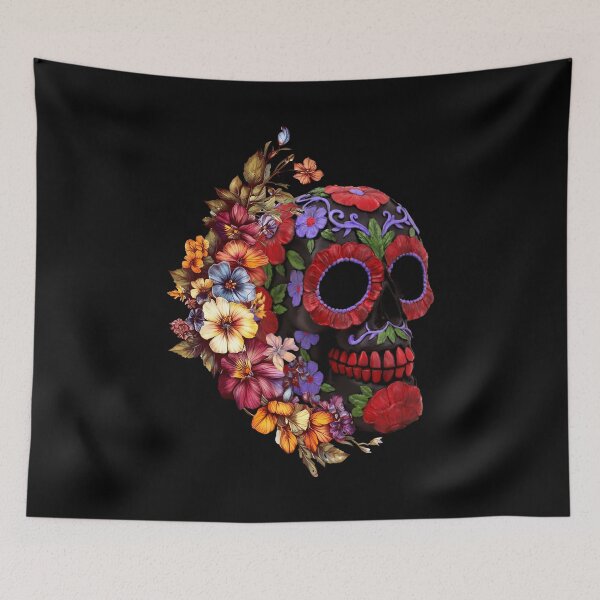 Item preview, Red Day Of The Dead Dia de Los Muertos Sugar Skull designed and sold by Atteestude.
