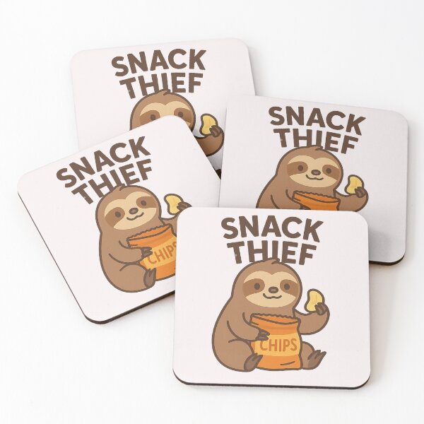 Item preview, Snack Thief – Lazy Sloth with Chips designed and sold by ALITOPRINCE.