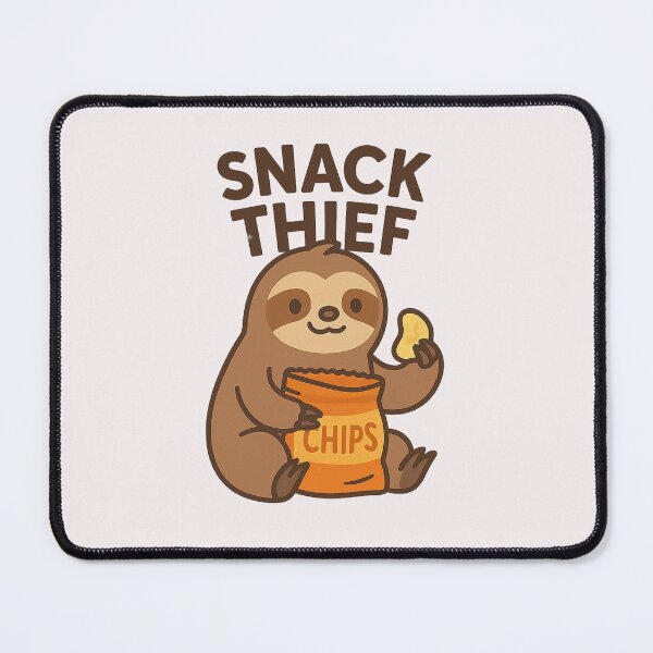 Item preview, Snack Thief – Lazy Sloth with Chips designed and sold by ALITOPRINCE.