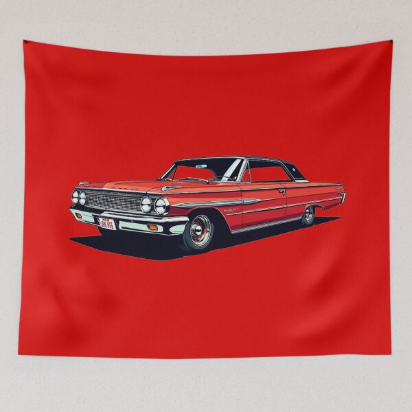 Item preview, 1964 Ford Galaxie 500 – Classic Red American Cruiser Art designed and sold by TheArtOfCar.