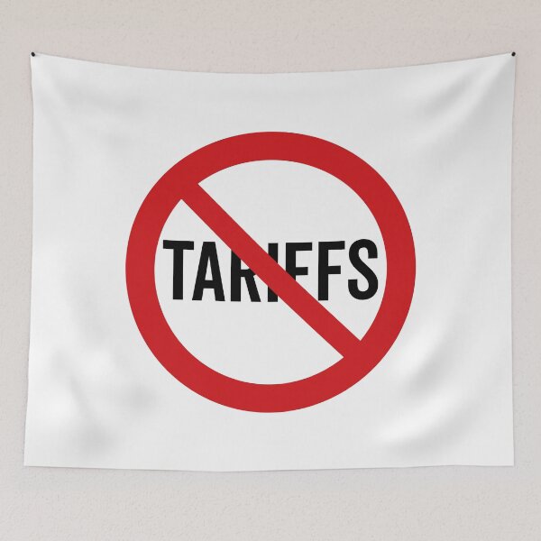Item preview, NO Tariffs / Anti-Tariff Symbol / Against Trade War (On White) designed and sold by STUDIO-72.