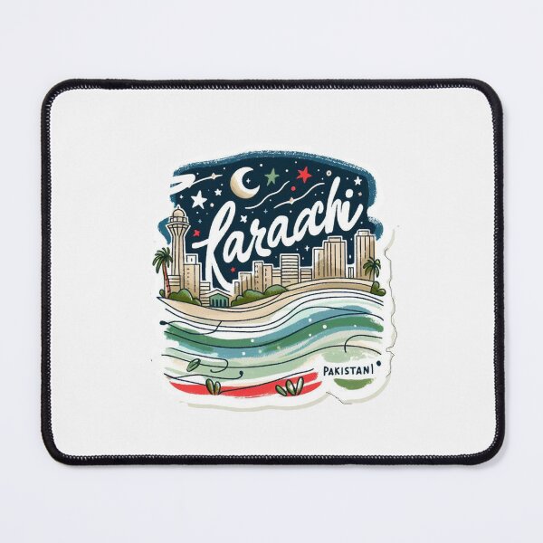 Item preview, Karachi Pakistan Minimalist Watercolor Cityscape Sticker,   designed and sold by PaintMeWorld.