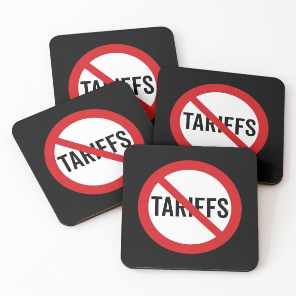 Item preview, NO Tariffs / Anti-Tariff Symbol / Against Trade War (On Black) designed and sold by STUDIO-72.