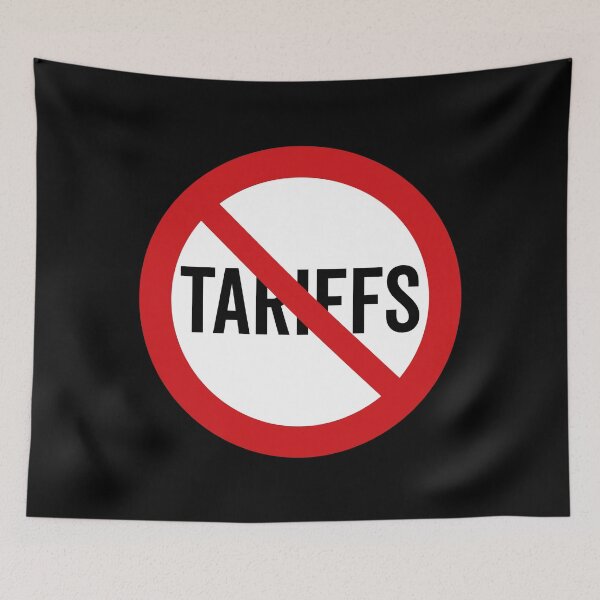 Item preview, NO Tariffs / Anti-Tariff Symbol / Against Trade War (On Black) designed and sold by STUDIO-72.
