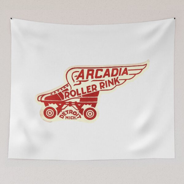 Item preview, Arcadia Detroit Michigan Roller Skating Rink Sticker Decal Label Design 3 designed and sold by tislord.