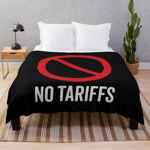 Item preview, NO Tariffs / Anti-Tariff Symbol / Against Trade War V2 (On Black) designed and sold by STUDIO-72.