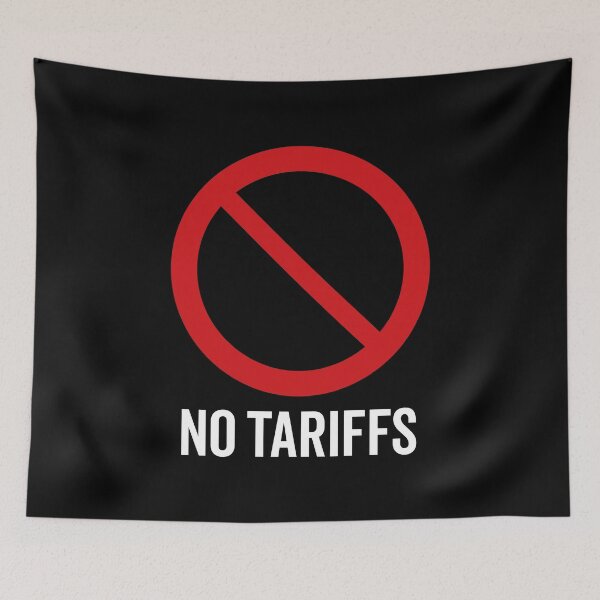 Item preview, NO Tariffs / Anti-Tariff Symbol / Against Trade War V2 (On Black) designed and sold by STUDIO-72.