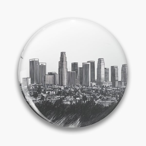 Item preview, Los Angeles Skyline in Monochrome Contrast designed and sold by daila70.
