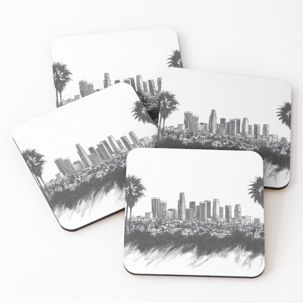 Item preview, Los Angeles Skyline in Monochrome Contrast designed and sold by daila70.